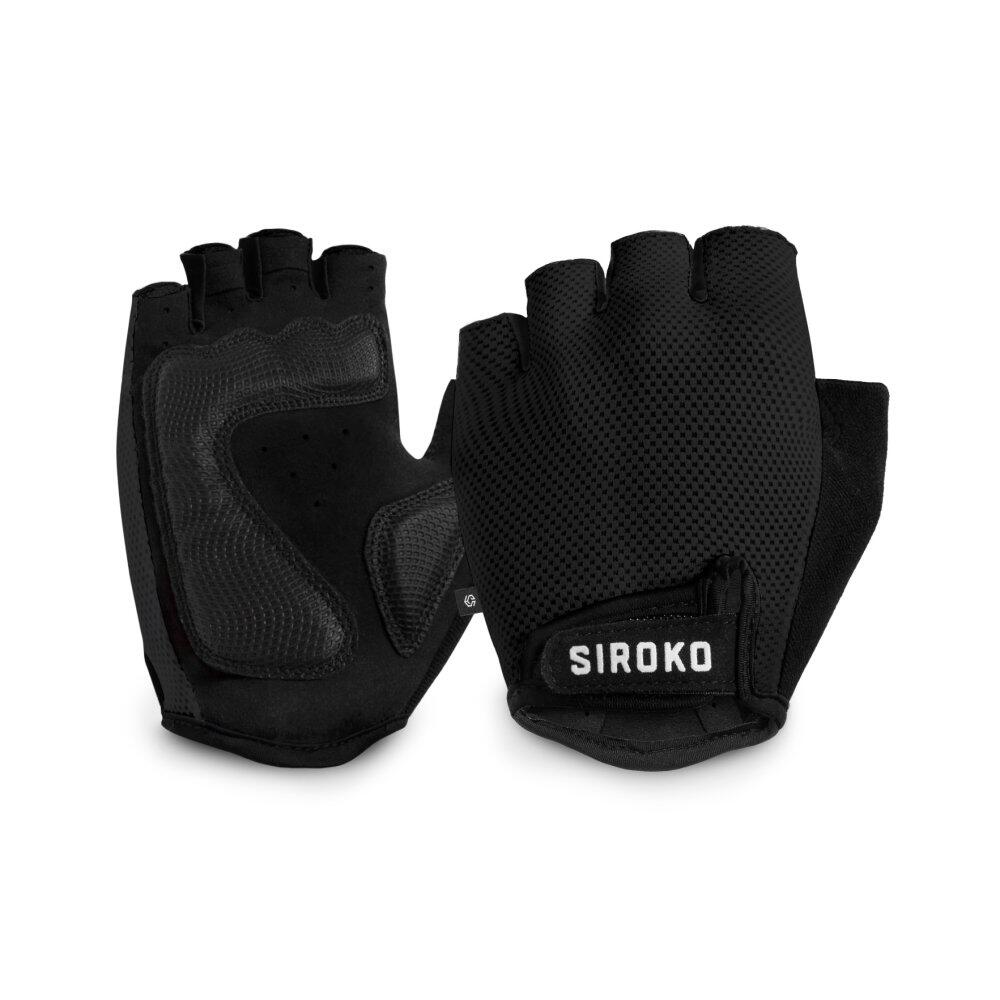 SIROKO Men & Women Cycling mitts Aero Black Black