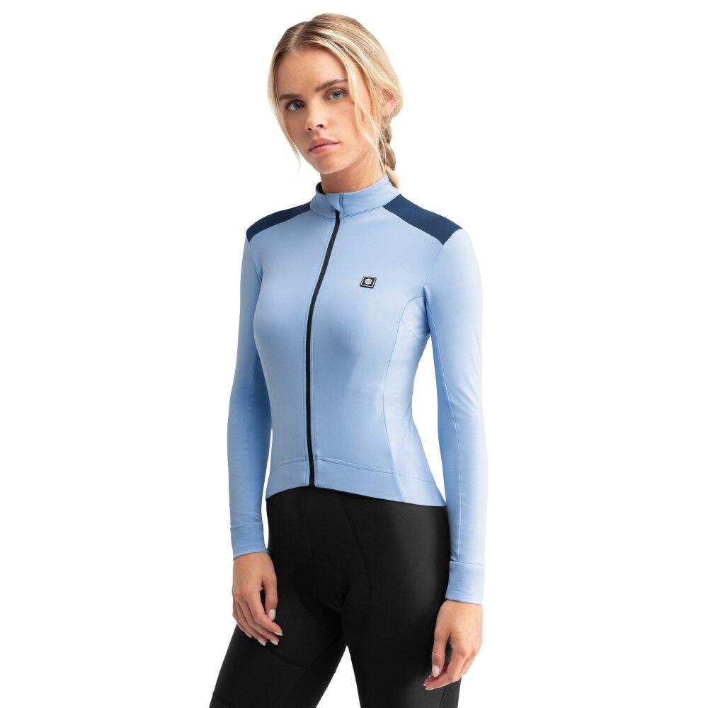 Siroko - Maillot Vélo Thermique Femme Cyclisme Srx M4 Malmo Bleu - Maillot Manches Longues - Bleu - 42 M/l - Decathlon