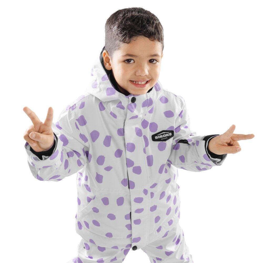SIROKO Giacca da snowboard da bambino Sport invernali Bambini e bambine KW1 Fay Bianco