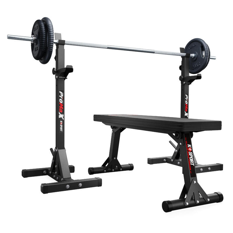 Set K-SPORT KSH024 + KSH015, Banca pliabila + Suport haltere