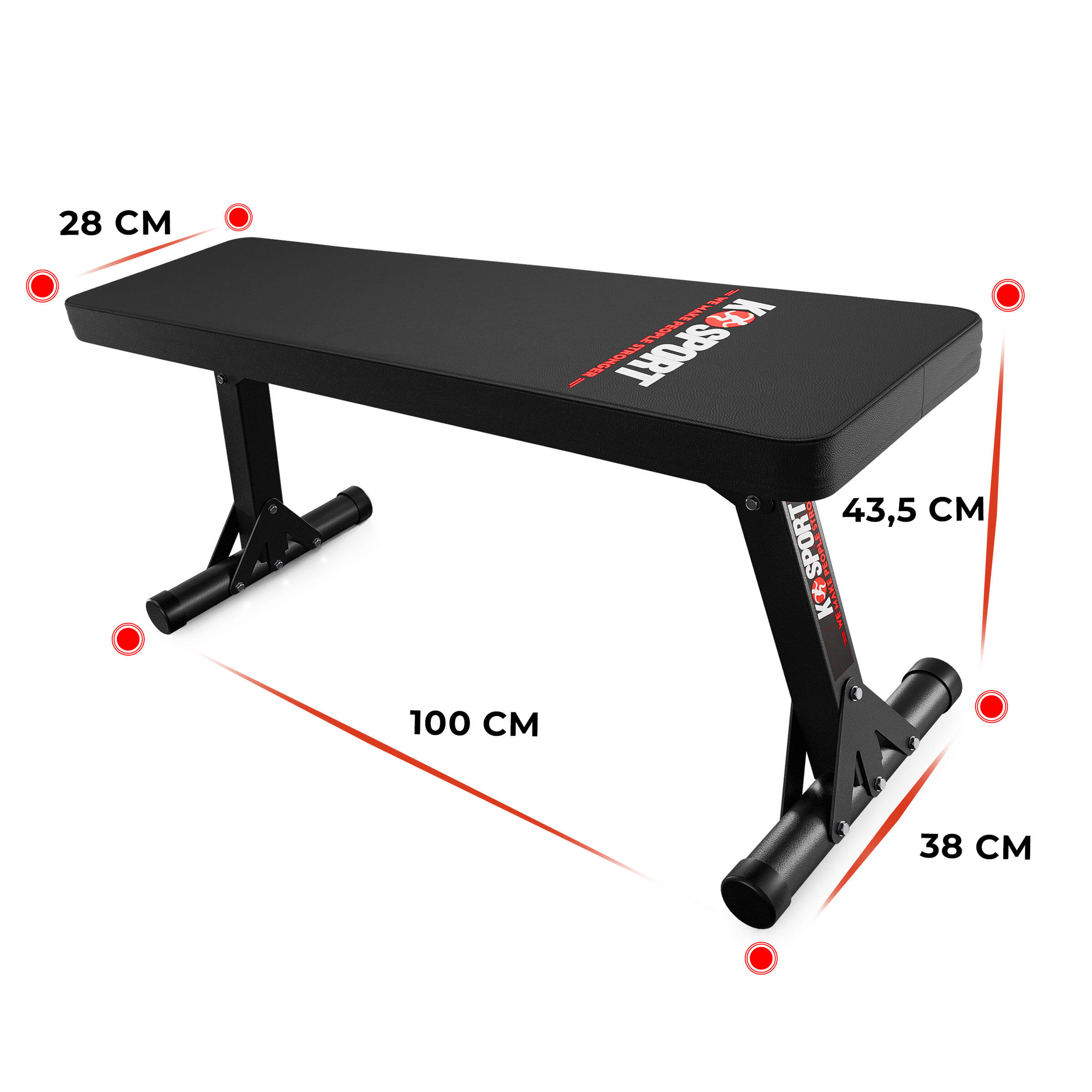 Ławka treningowa do ćwiczeń ławeczka składana płaska pod sztange K-sport KSH024 7/7