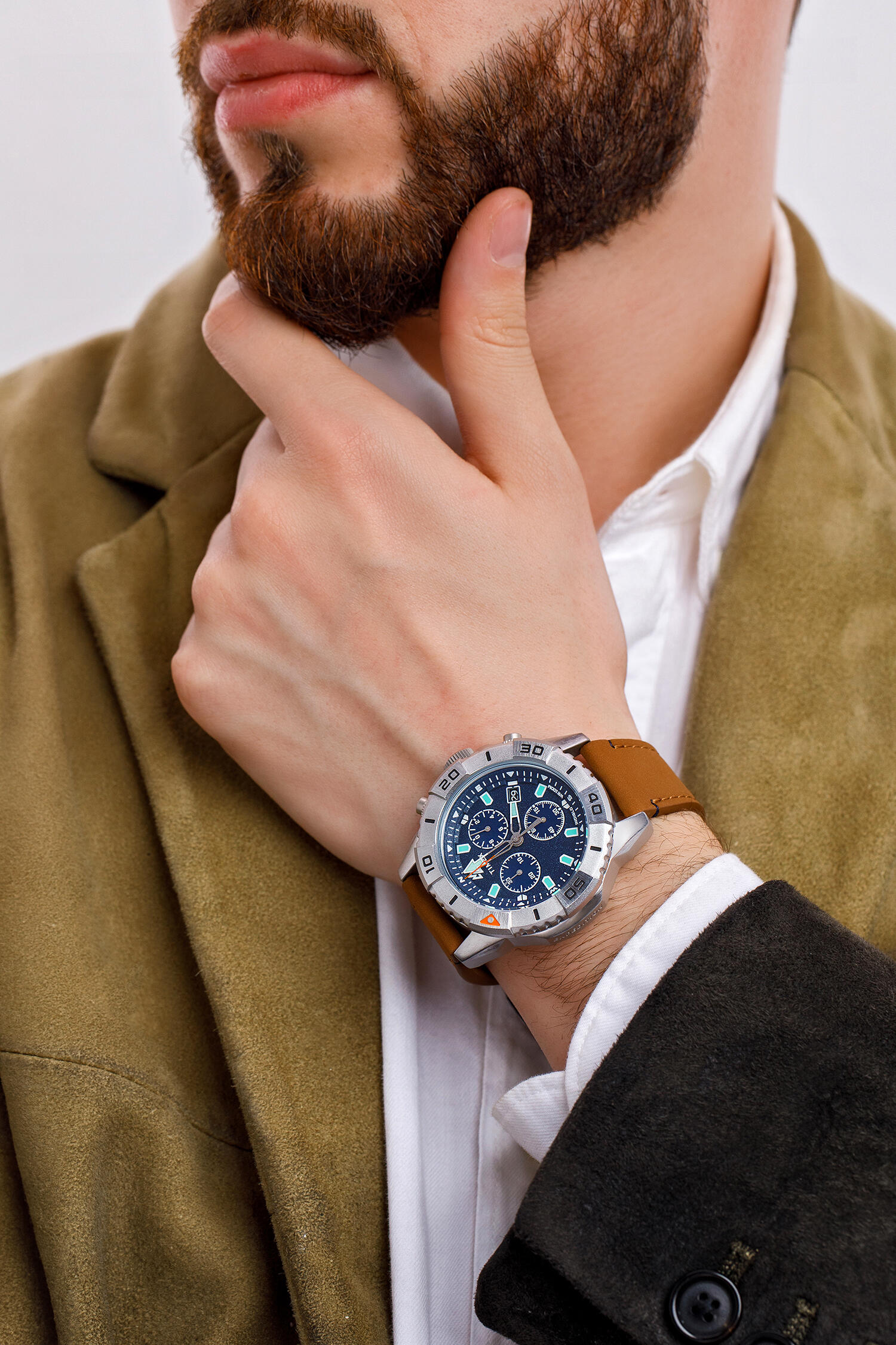 Timex Chronographe Montre Marron/Bleu TW2W16300 6/6