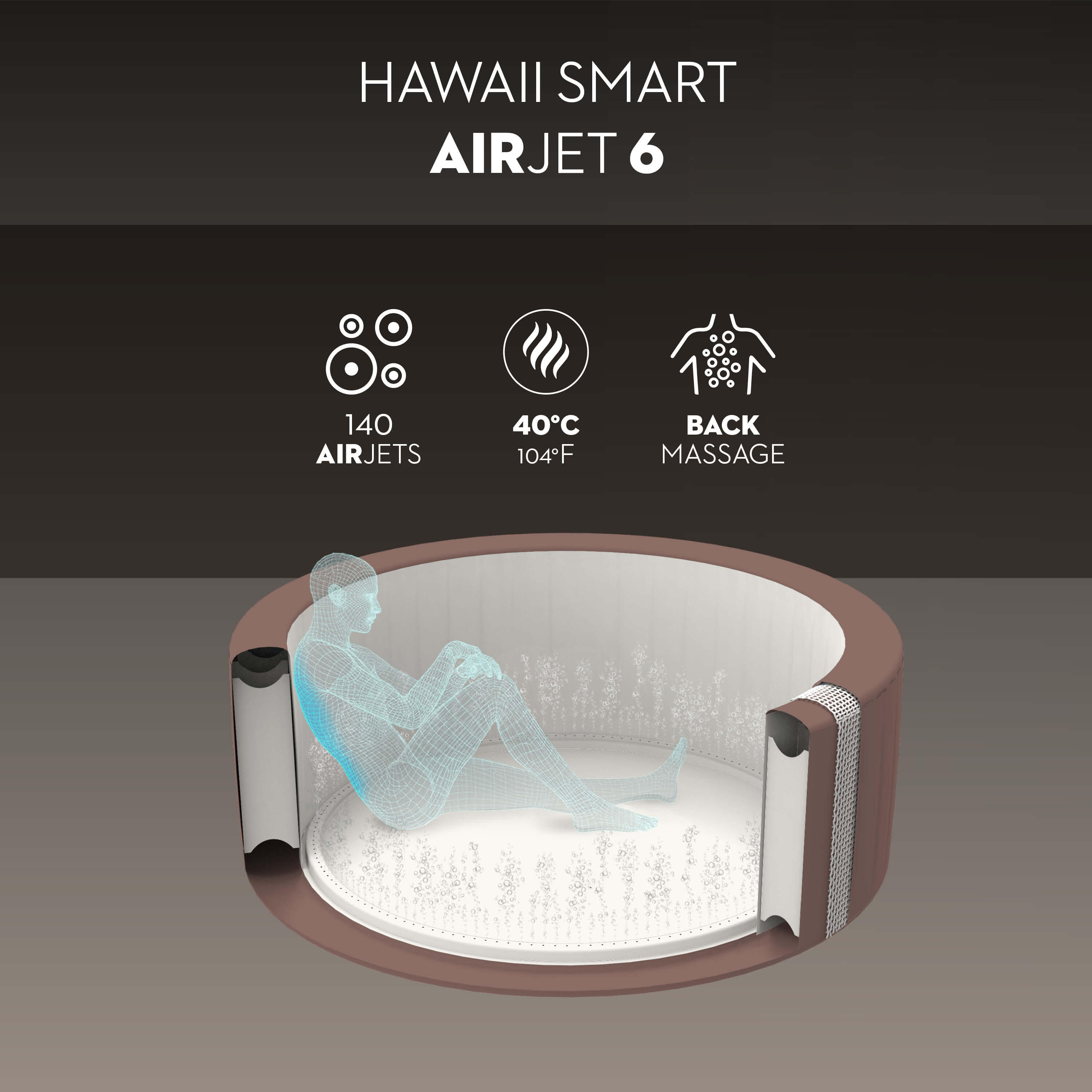 Bestway Spa gonflable rond Hawaii Smart AirJet Energy Sense 4 - 6 personnes 3/7