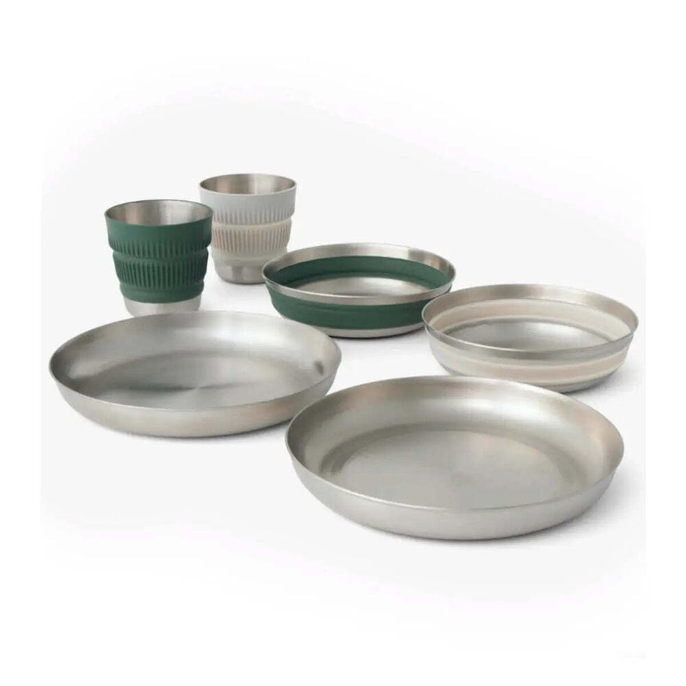 Sea To Summit Detour Stainless Steel Collapsible 2 Person Dinnerware Set 6 Piece