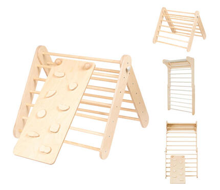 Ensemble de mur suédois et Triangle de grimpe 2-en-1 Montessori, Coloré