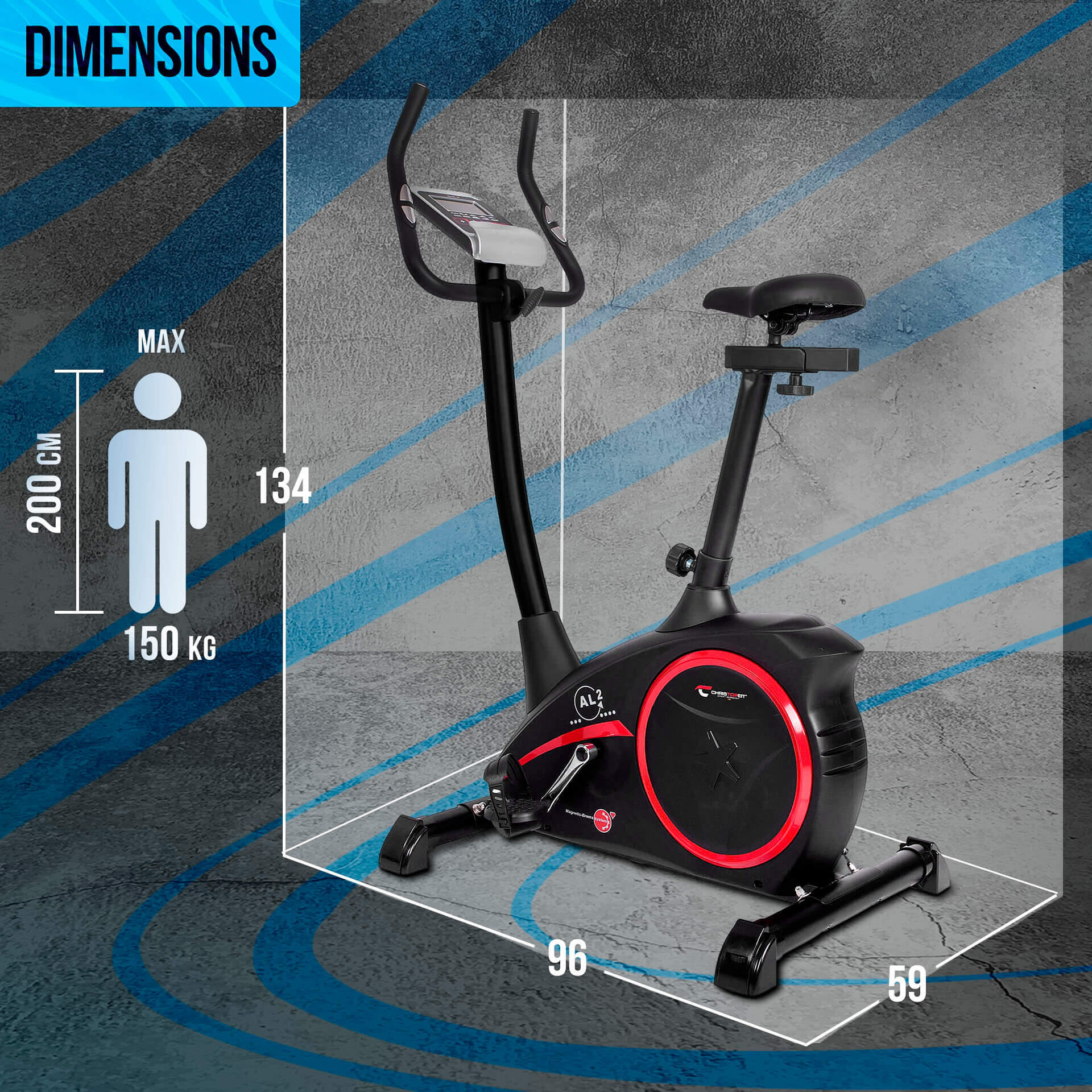 Vélo d'appartement - 9kg frein magnétique - Bluetooth - 150kg - AL 2 S Digital 5/8