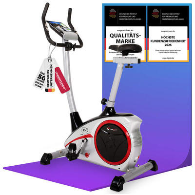 Hometrainer - 9kg magnetische rem - bluetooth - 150kg - al 2 s digital - zilver