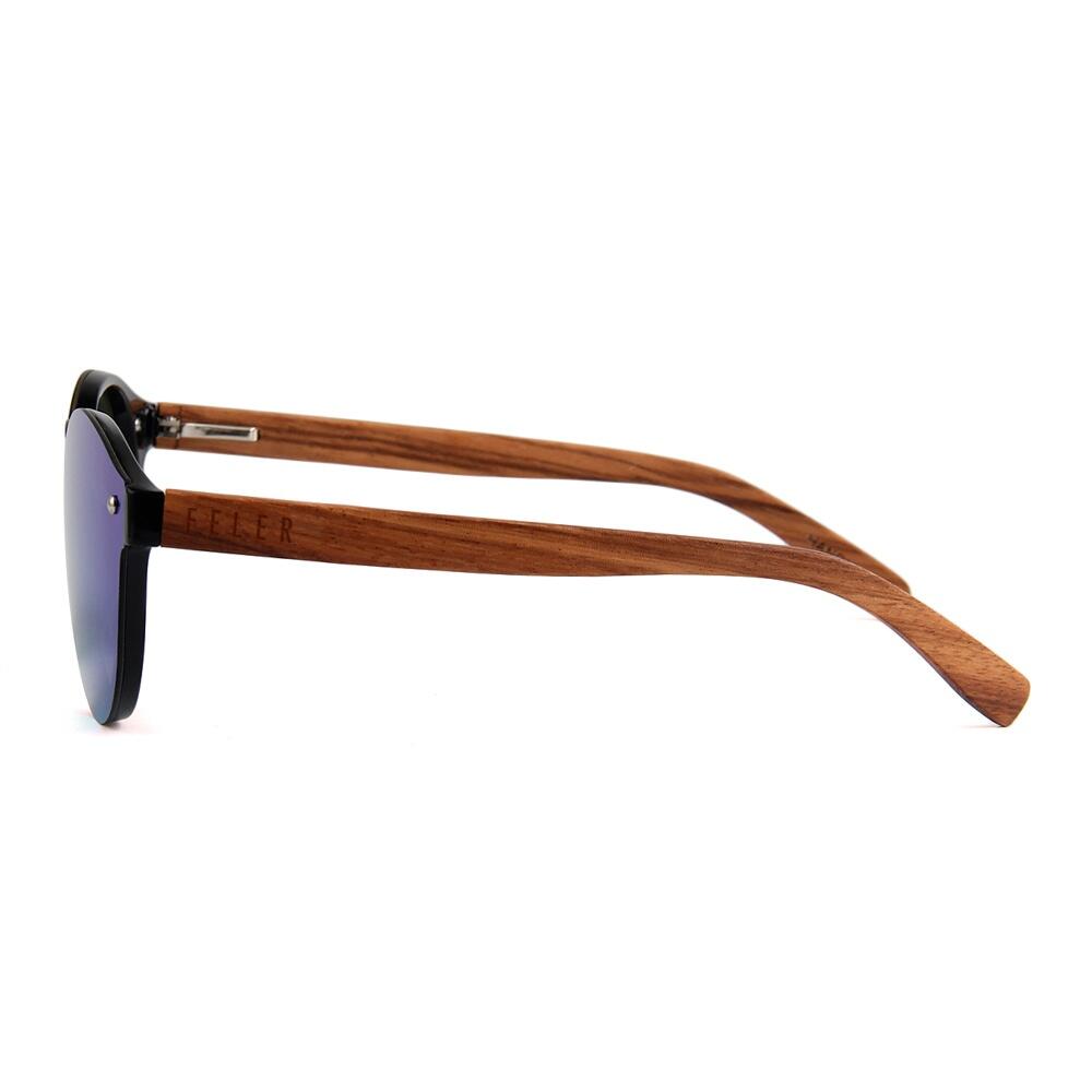 Lunettes de soleil en bois Feler 2502M-1 unisexe, taille 52 mm 3/4