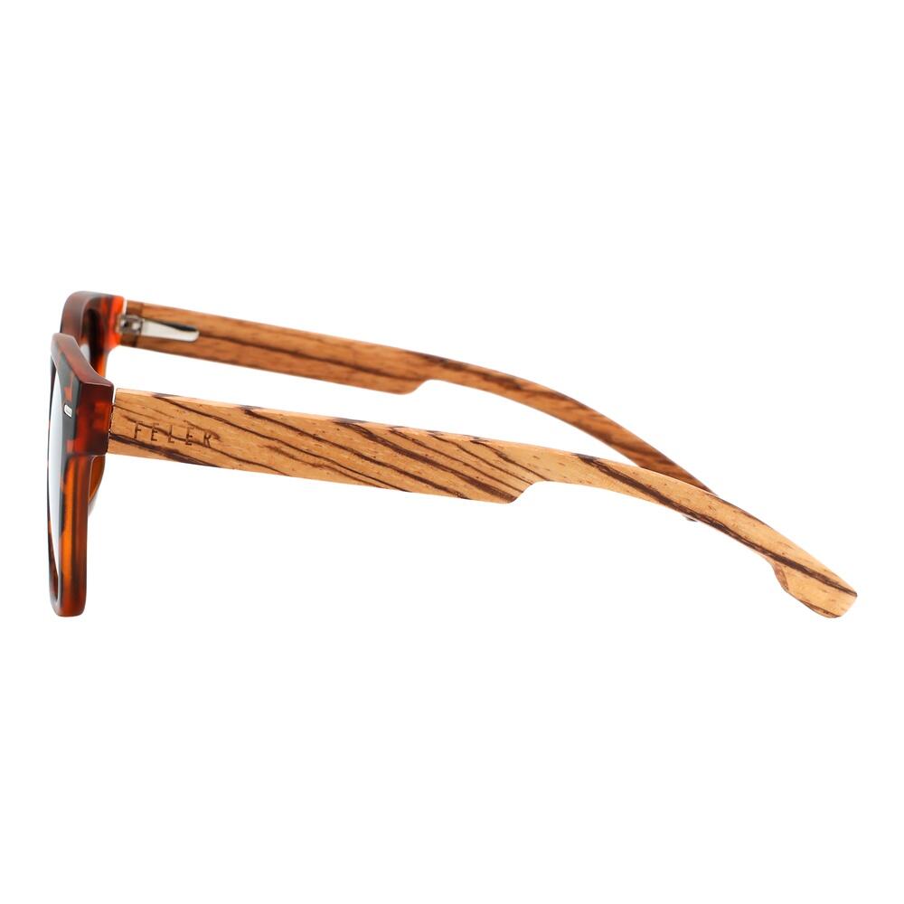 Lunettes de soleil en bois Feler 2601P-2 unisexe, taille 52 mm 3/4