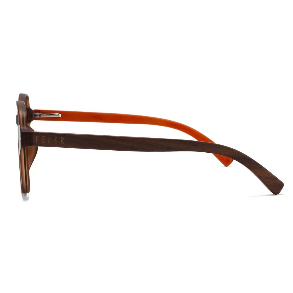 Lunettes de Soleil Féminines en Bois Feler 1604-2, Taille 54 mm 3/4