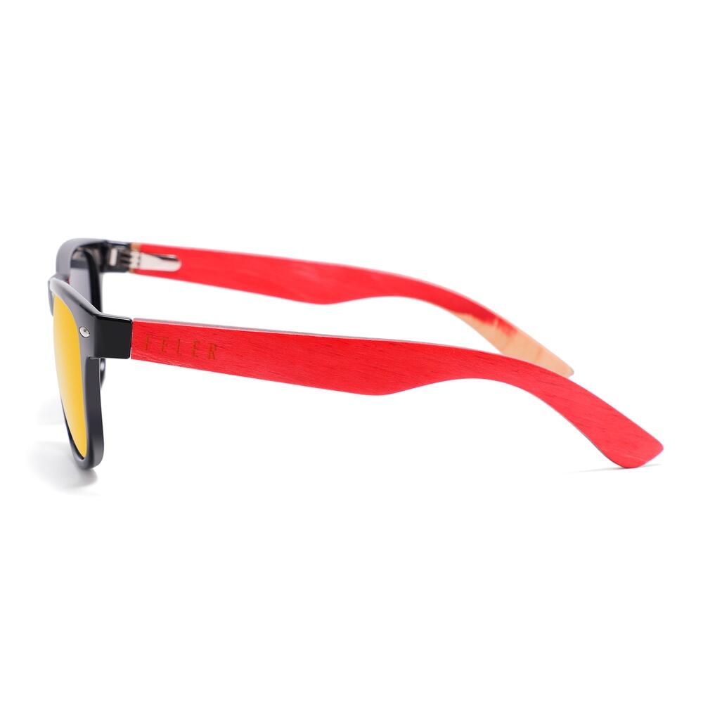 Lunettes de Soleil Unisex en Bois Feler 1501M-55, Taille 52 mm 3/4