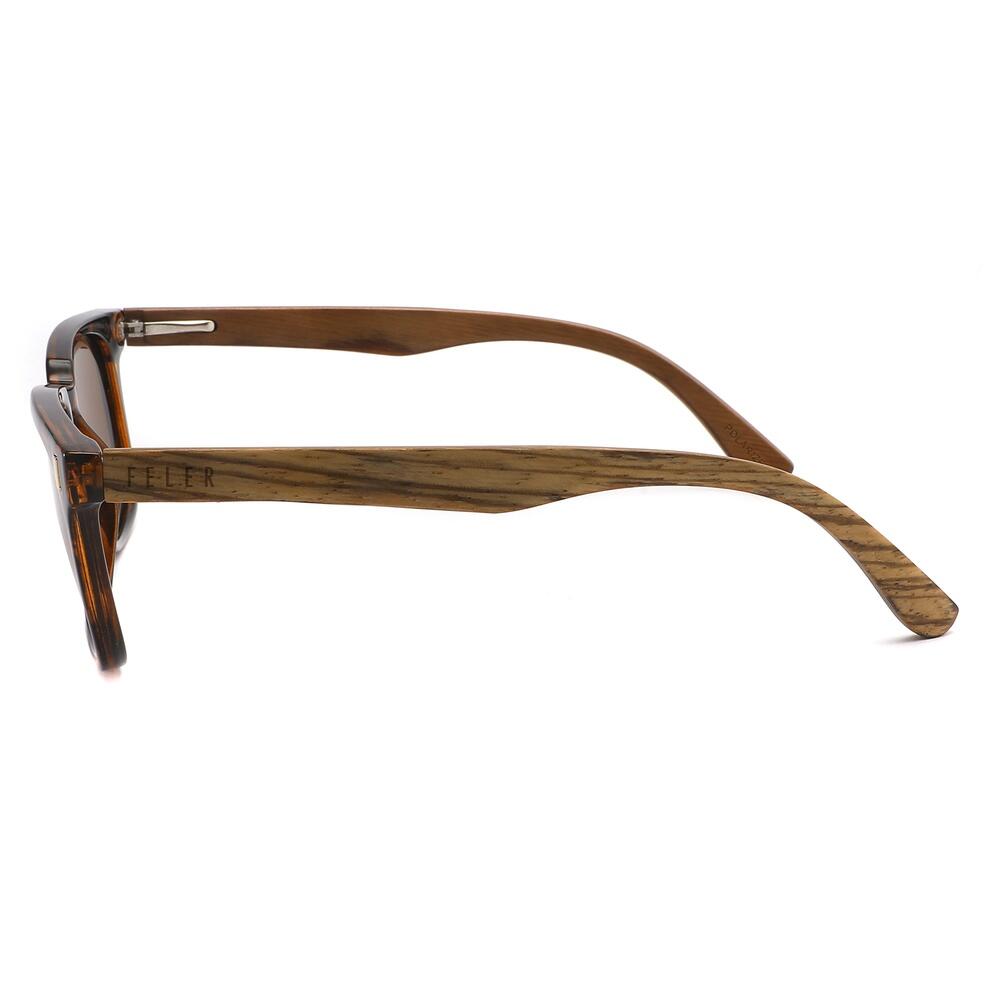Zonnebril van hout Feler 2558-2 unisex, maat 52 mm 3/4