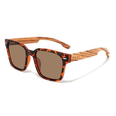 Zonnebril feler 1601p m-2 gepolariseerd van hout unisex 52mm