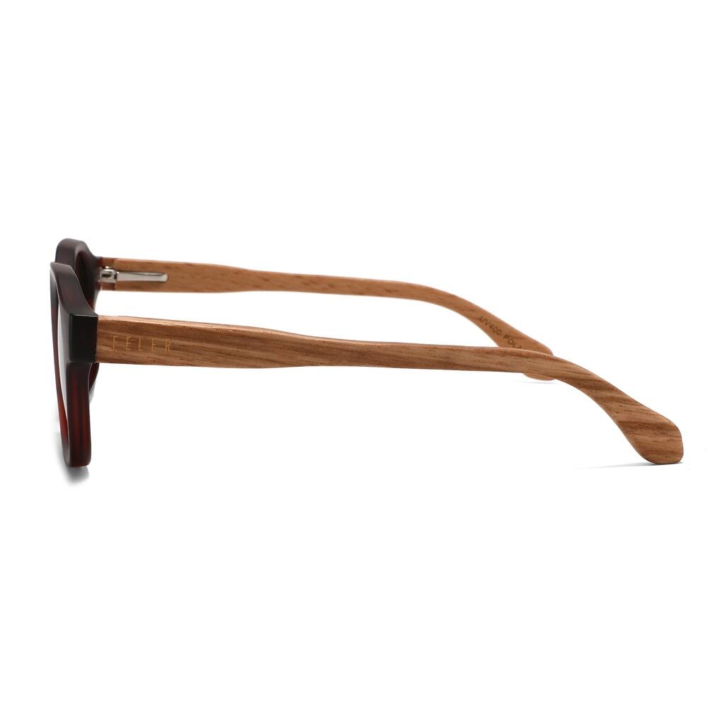 Lunettes de soleil en bois Feler 2600-2 unisexe, taille 45 mm 3/4