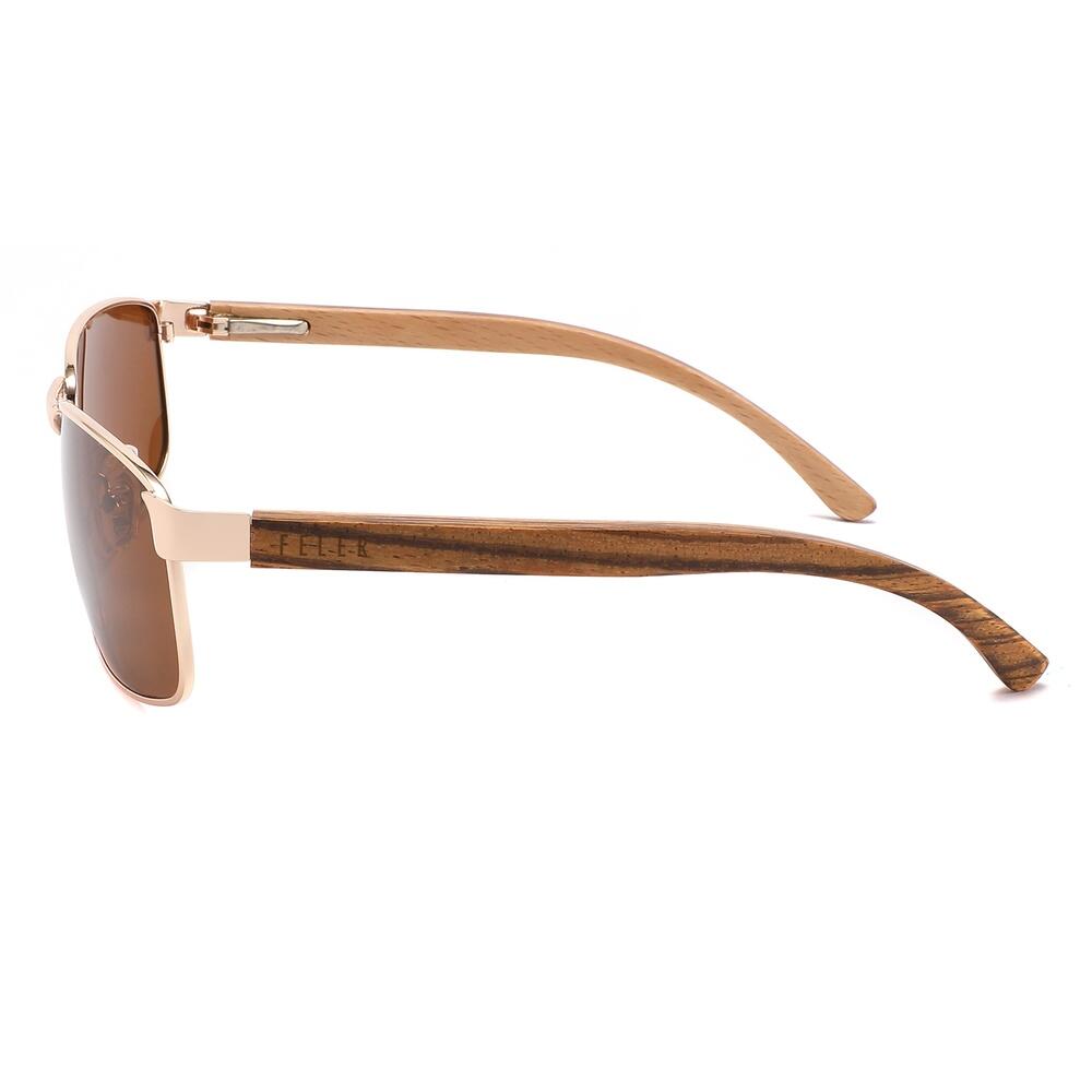 Zonnebril van hout Feler 2815-2 unisex, maat 62 mm 3/4
