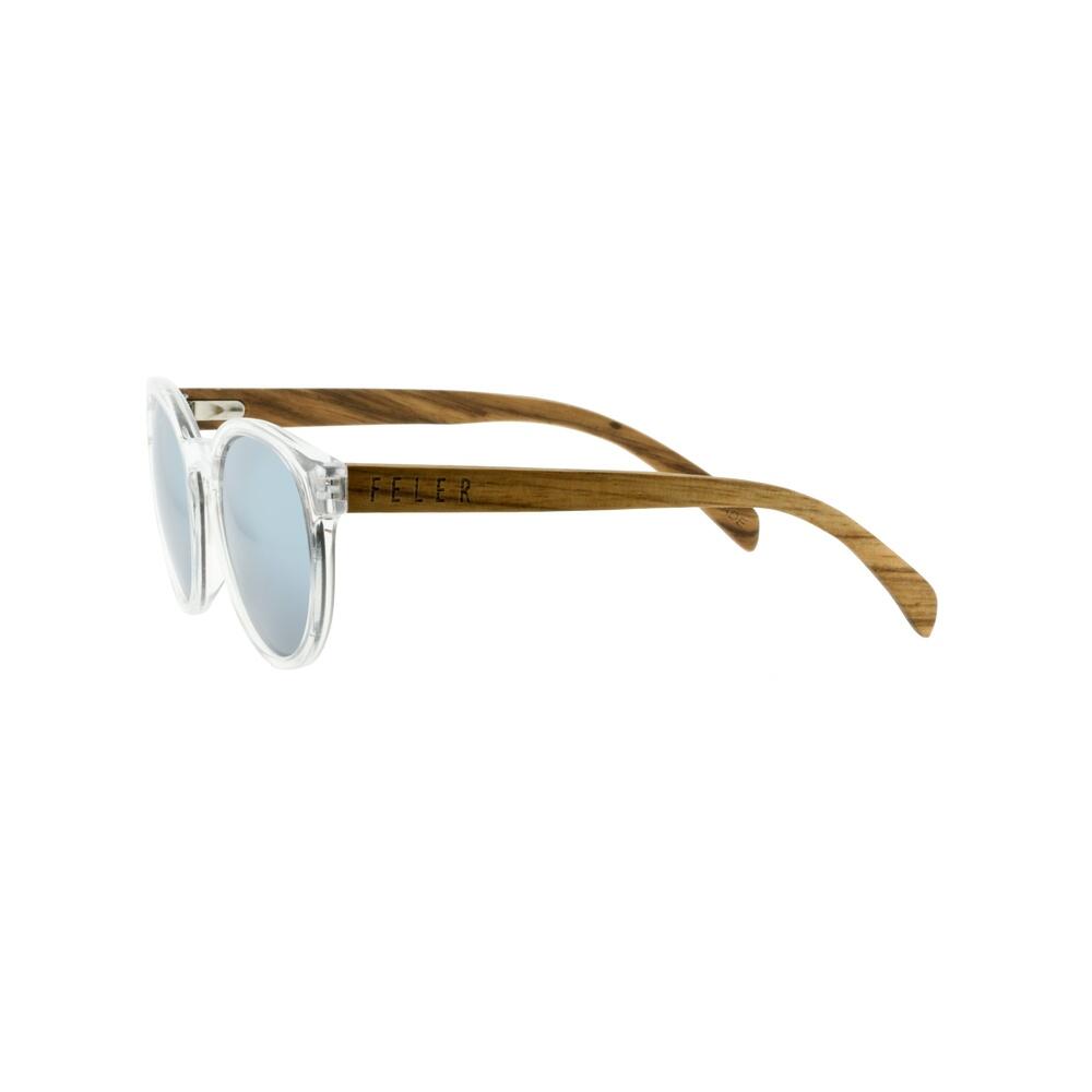 Lunettes de Soleil Unisex en Bois Feler 1507M-2 - Silver, Taille 51 mm 3/5