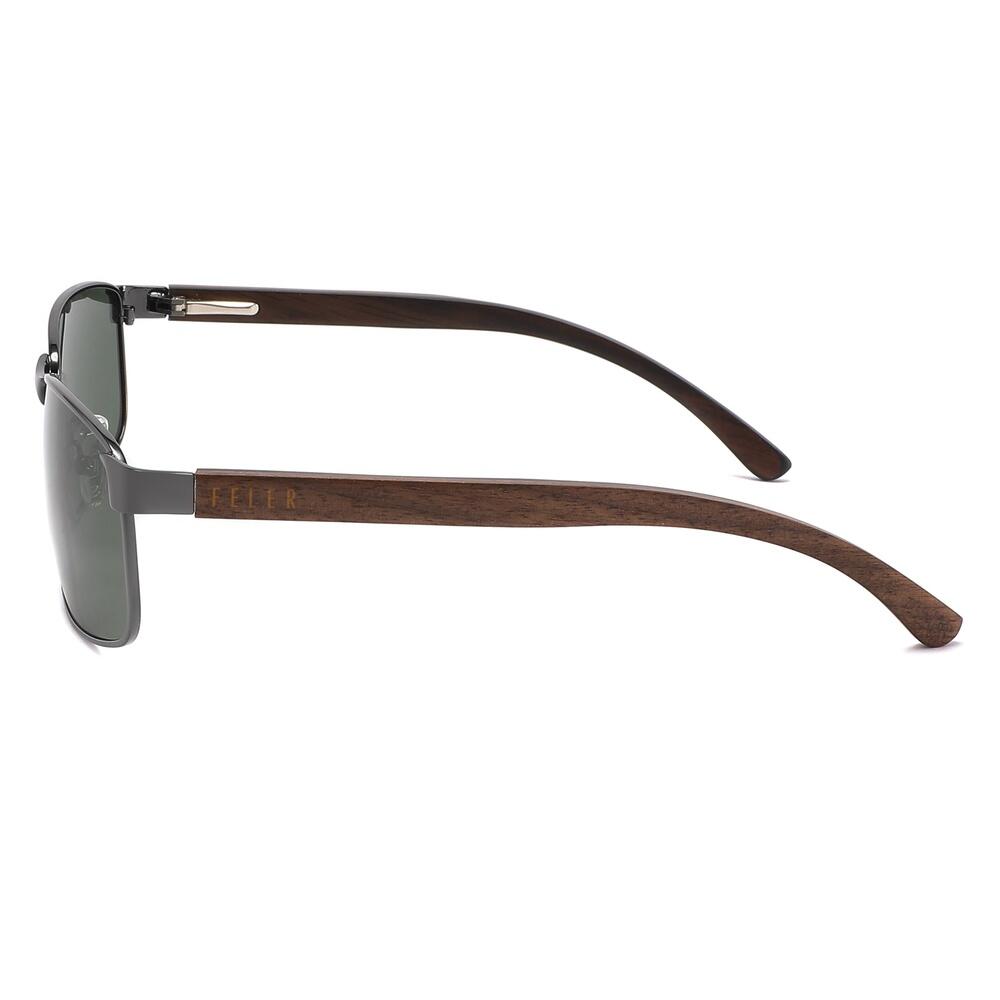 Lunettes de Soleil Feler 1815-3 Polarisées en Bois Unisexe 62 mm 3/4