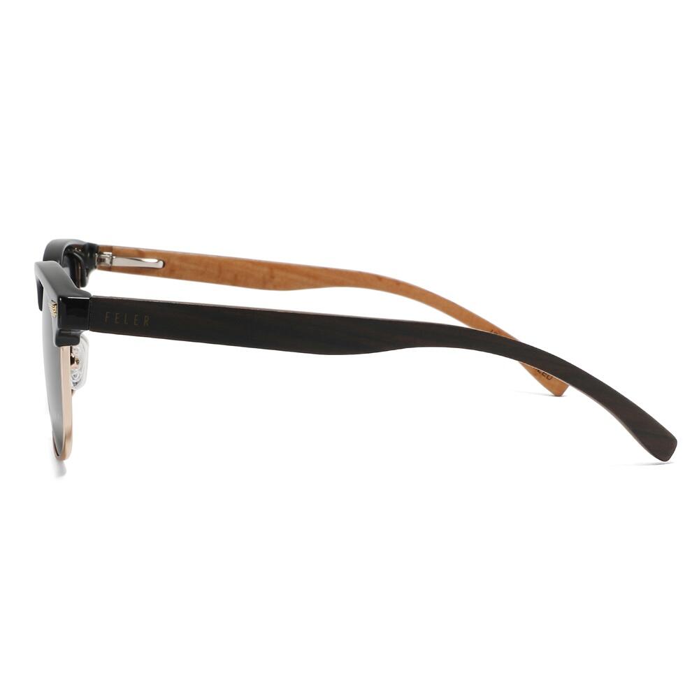 Lunettes de soleil en bois Feler 2598-1 unisexe, taille 51 mm 3/4