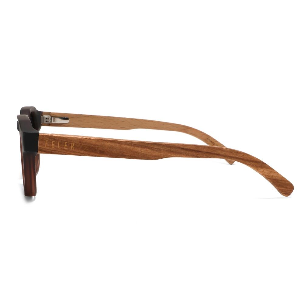 Occhiali da sole in legno Feler 2590-2 unisex, taglia 49 mm 3/4