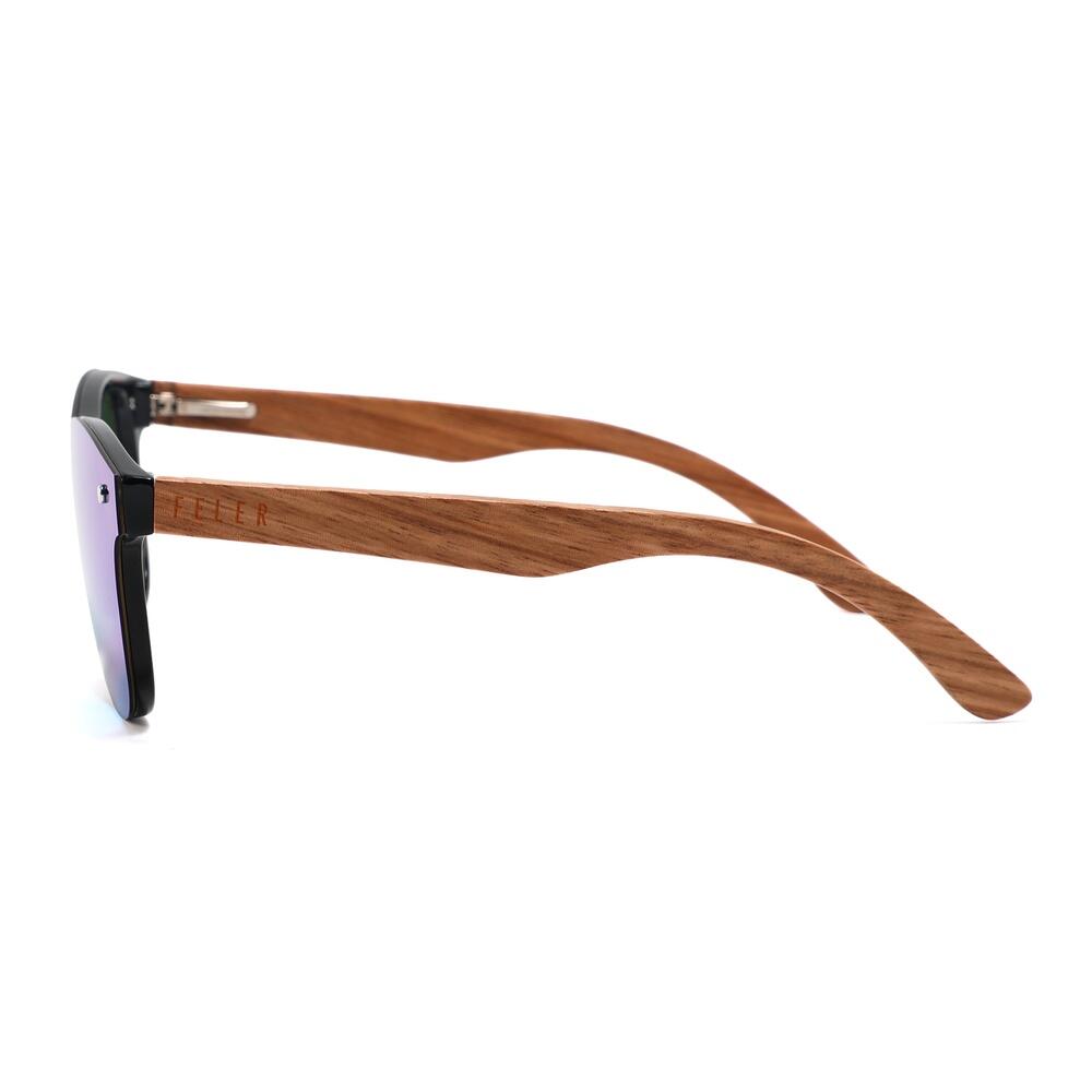 Lunettes de soleil en bois Feler 2504M-1 unisexe, taille 55 mm 3/4