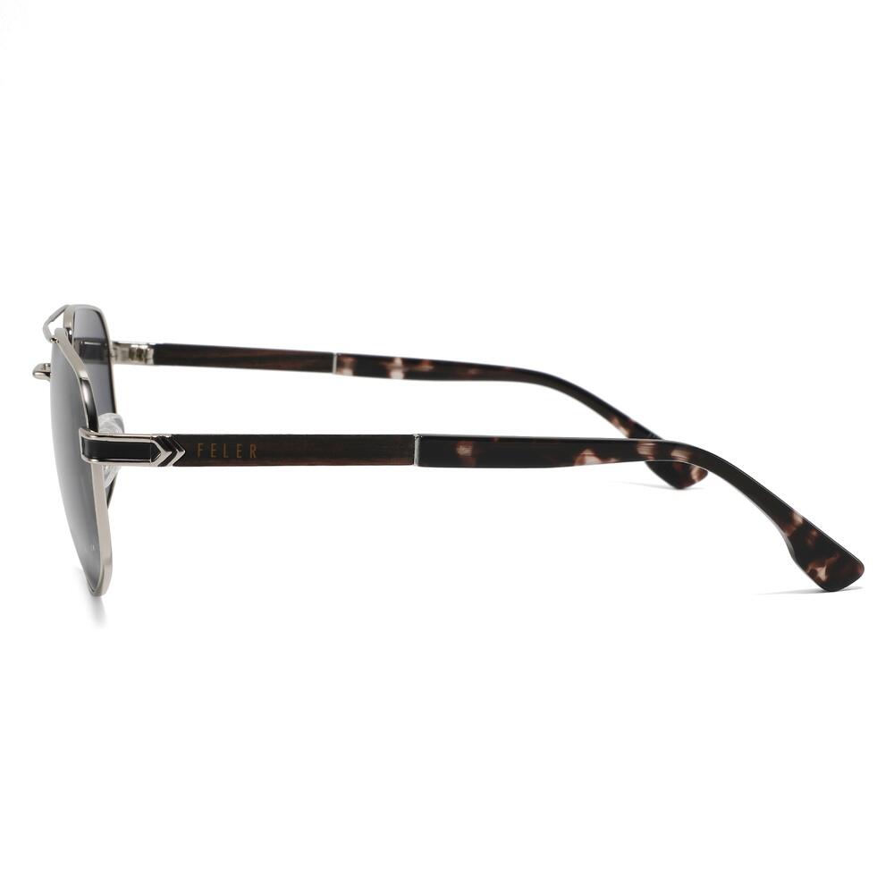 Lunettes de soleil en bois Feler 2714-7 unisexe, taille 58 mm 3/4