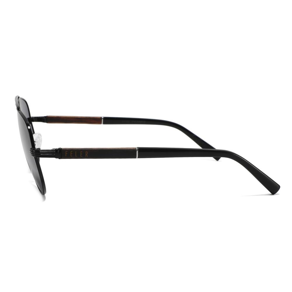 Lunettes de soleil en bois Feler 2712-1 unisexe, taille 58 mm 3/4