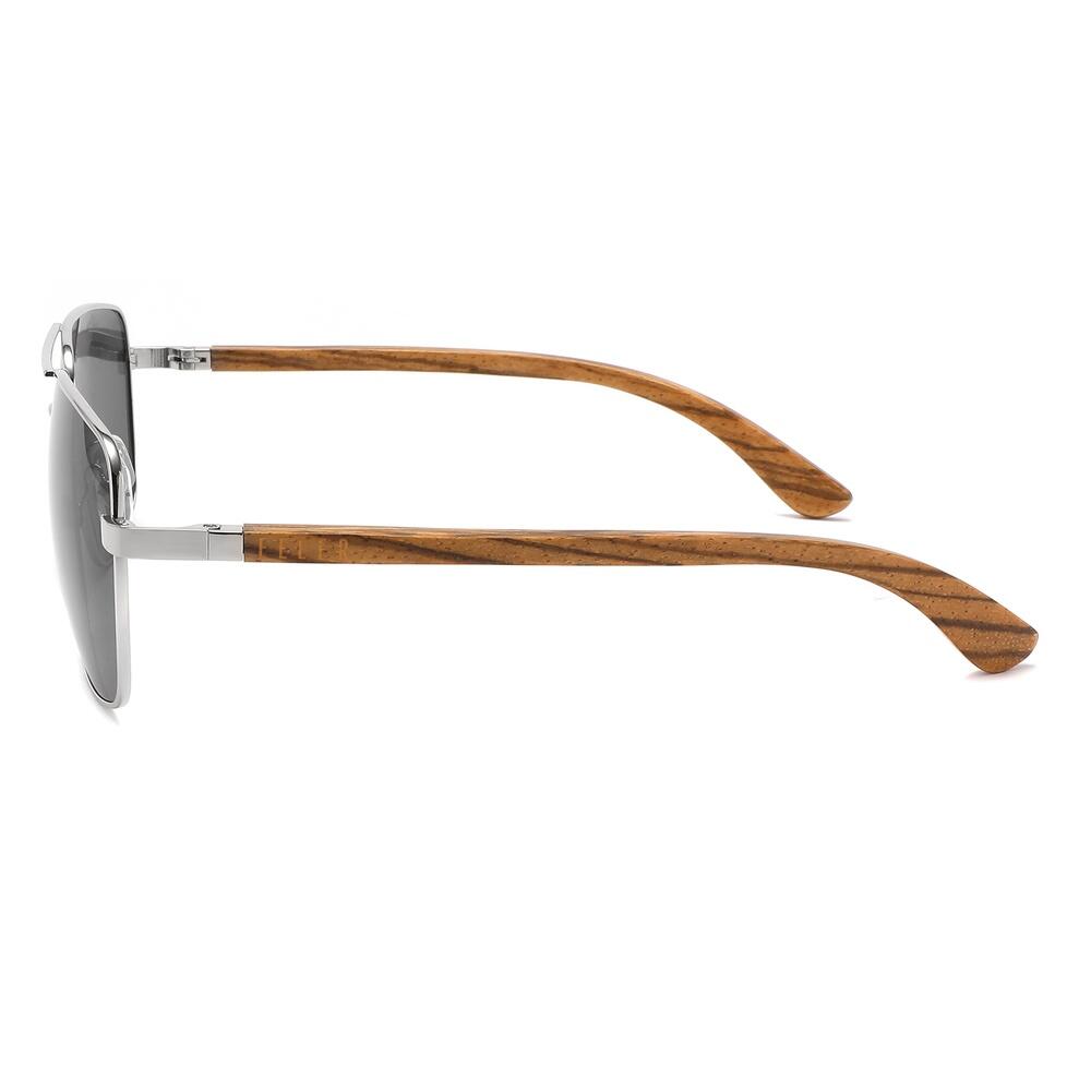 Lunettes de Soleil Feler 1706-11 Polarisées en Bois Unisexe 62 mm 3/4