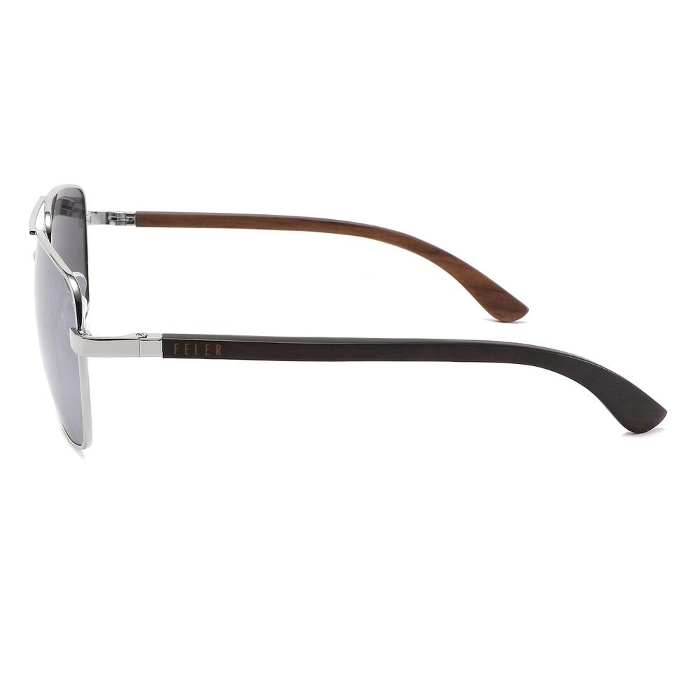 Lunettes de soleil en bois Feler 2706M-4 unisexe, taille 62 mm 3/4