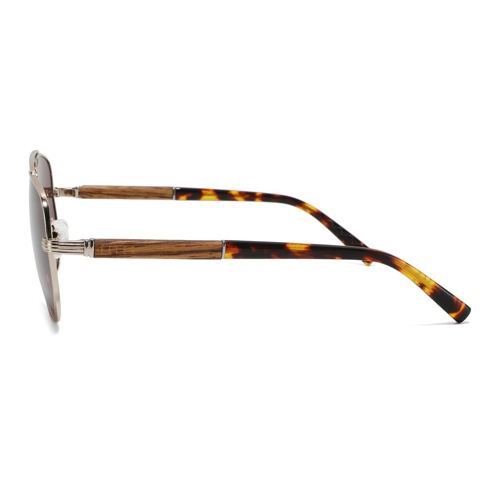 Lunettes de Soleil Feler 1712-2 Polarisées en Bois Unisexe 58 mm 3/4