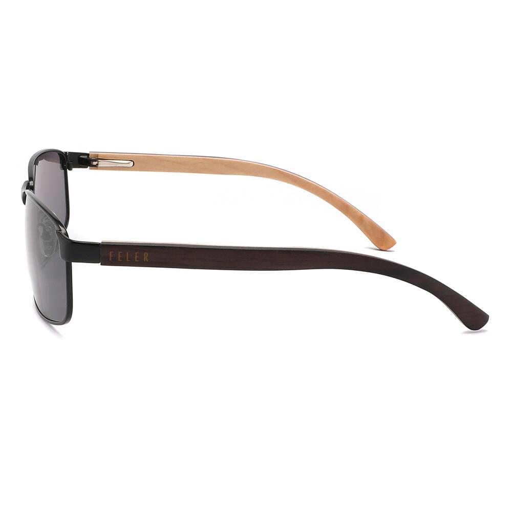 Lunettes de Soleil Feler 1815-1 Polarisées en Bois Unisexe 62 mm 3/4