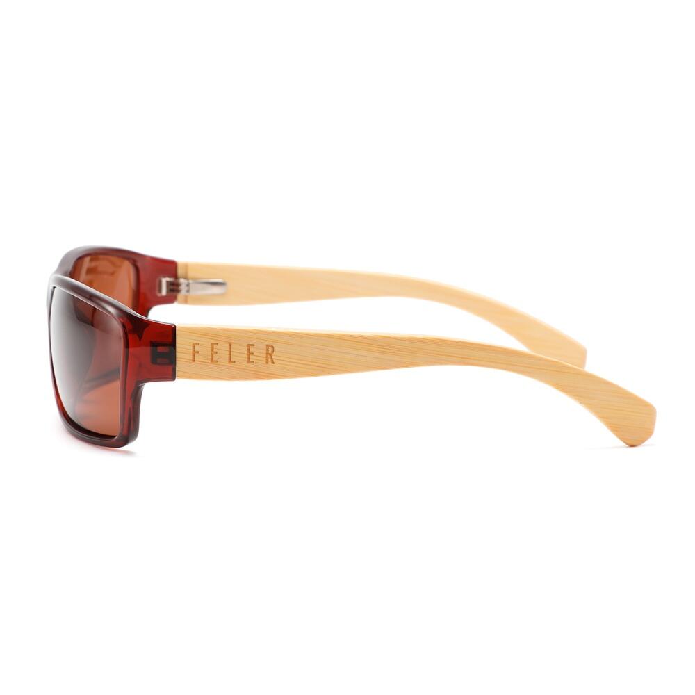 Zonnebril van hout Feler 2059-2 unisex, maat 60 mm 3/4