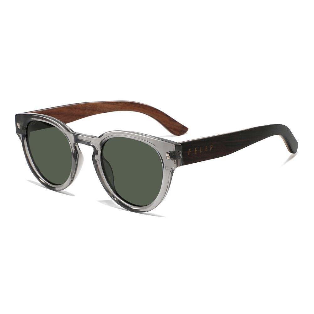 Feler - Lunettes De Soleil Unisex En Bois Feler 1561p-3, Taille 47 Mm - Lunettes De Soleil - Vert - No Size - Decathlon
