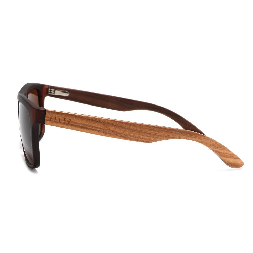 Sonnenbrille aus Holz Feler 2585-2 Unisex, Größe 56 mm 3/4