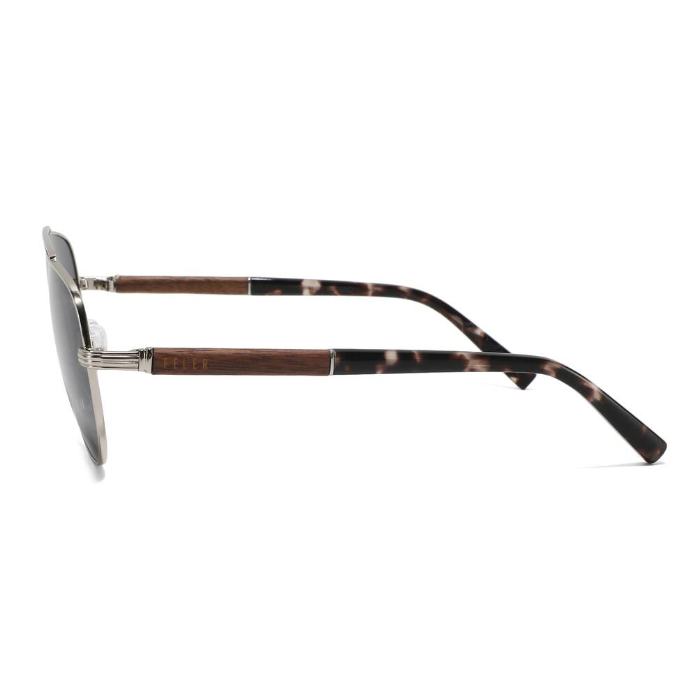 Lunettes de Soleil Feler 1712-7 Polarisées en Bois Unisexe 58 mm 3/4