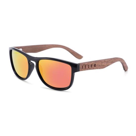 Lunettes de Soleil Unisex en Bois Feler 1512M-5, Taille 52 mm