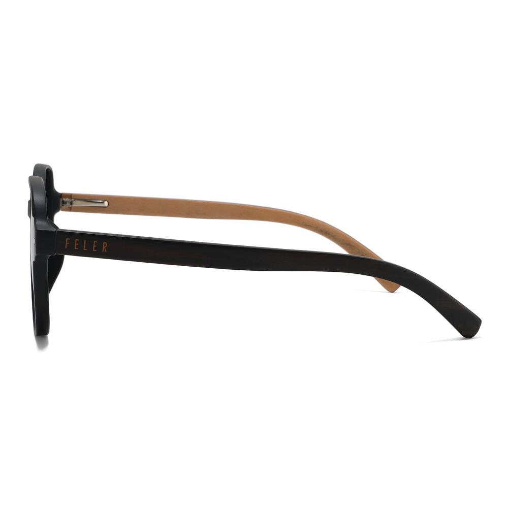 Lunettes de Soleil Féminines en Bois Feler 1604-1, Taille 54 mm 3/4
