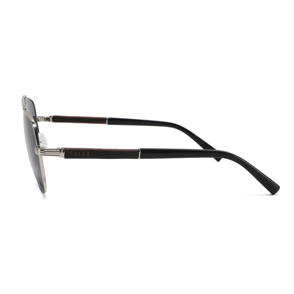Lunettes de Soleil Feler 1712-4 Polarisées en Bois Unisexe 58 mm 3/4