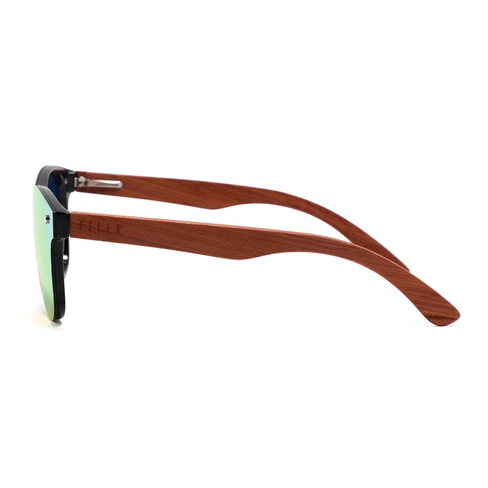 Lunettes de soleil en bois Feler 2504M-5 unisexe, taille 55 mm 3/4