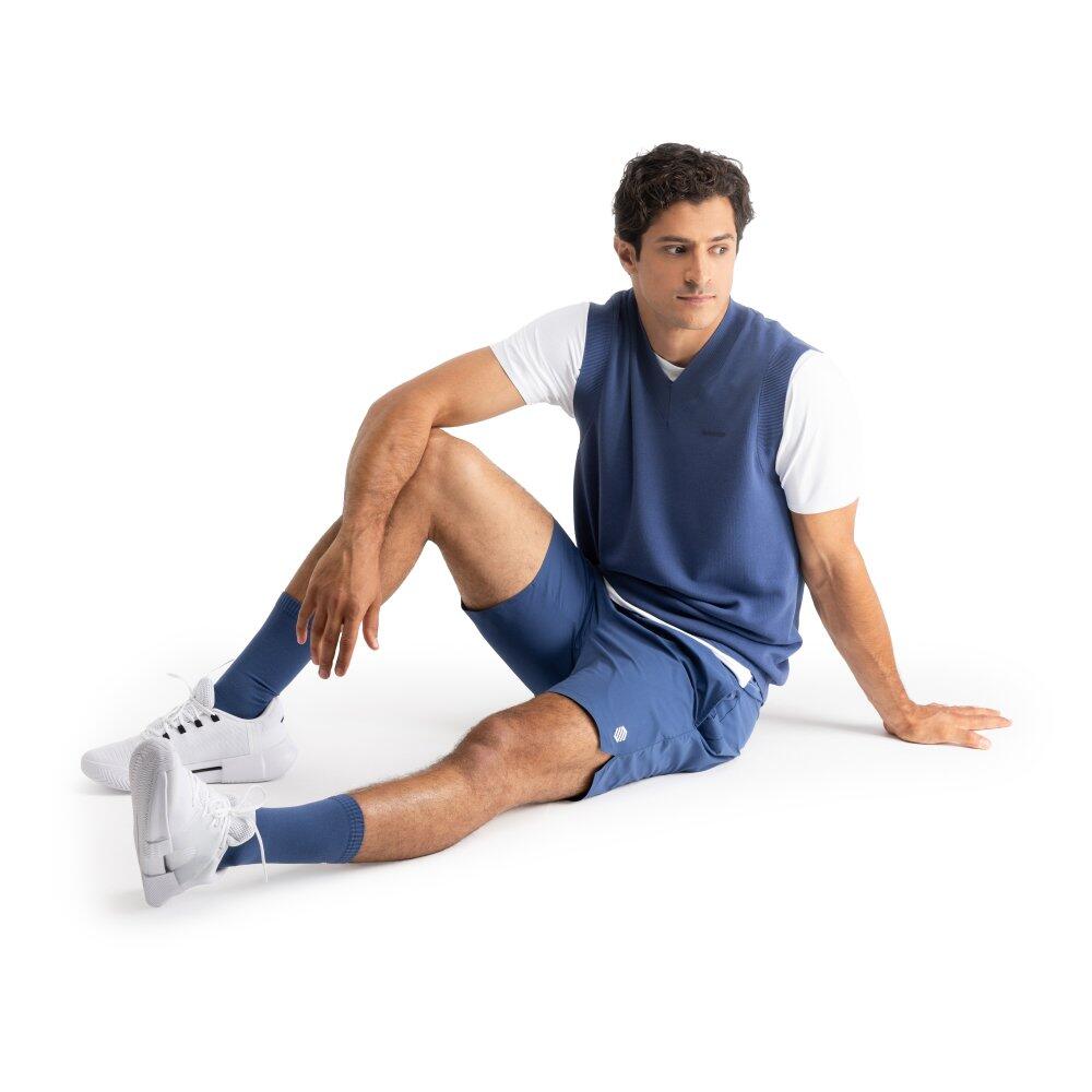 Heren Tennis technische short Velozix Blue Blauw 3/7