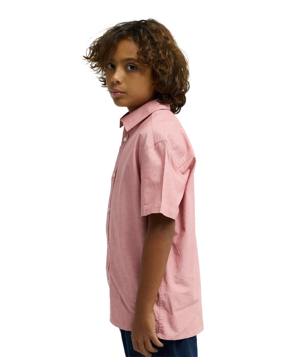 Chemise manches courtes DRUMFINS Rose Garçon 3/4