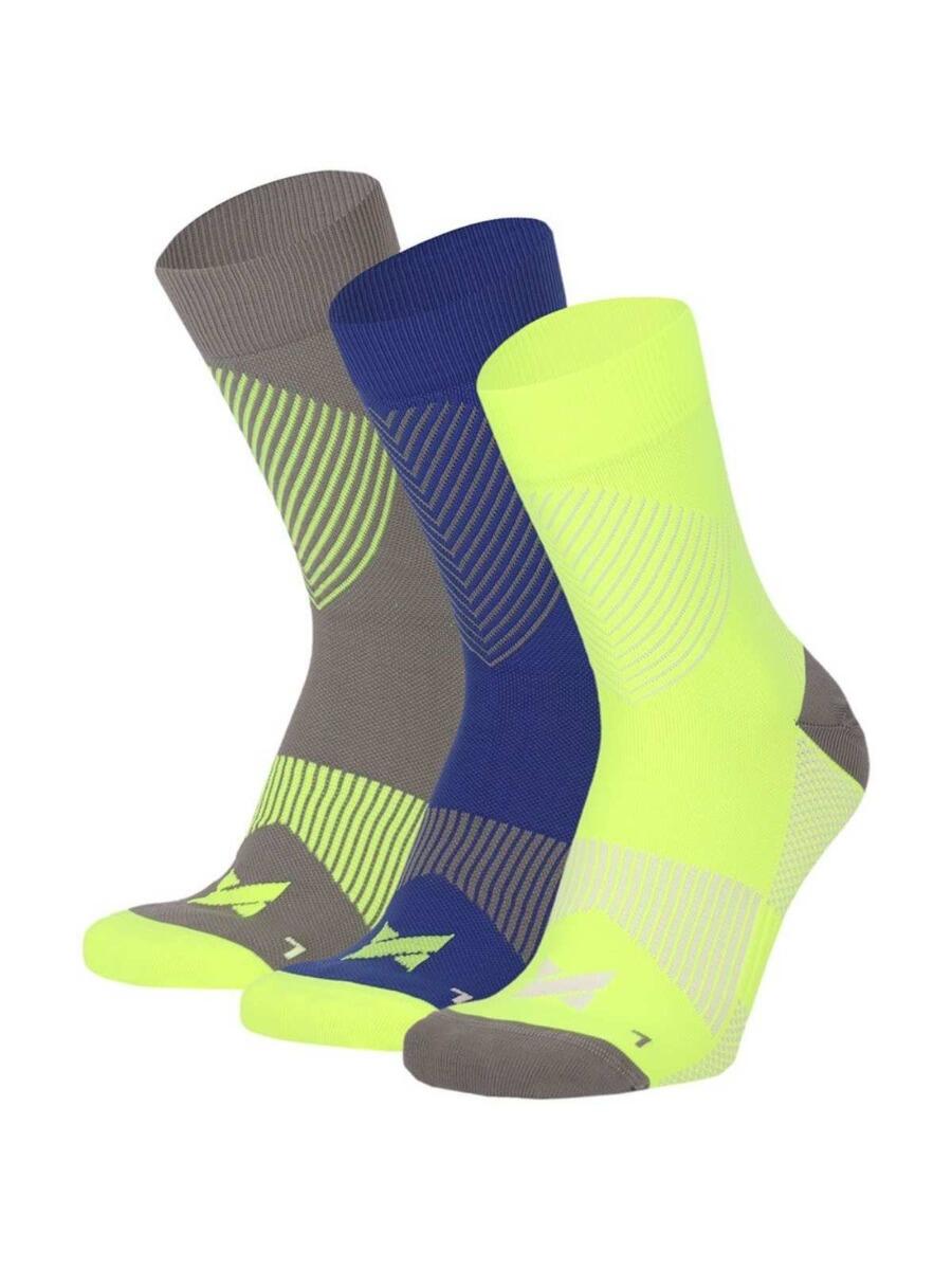 Chaussettes de compression pour la course, lot de 6, multicolores jaunes 4/4