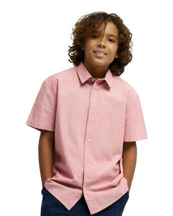Chemise manches courtes DRUMFINS Rose Garçon