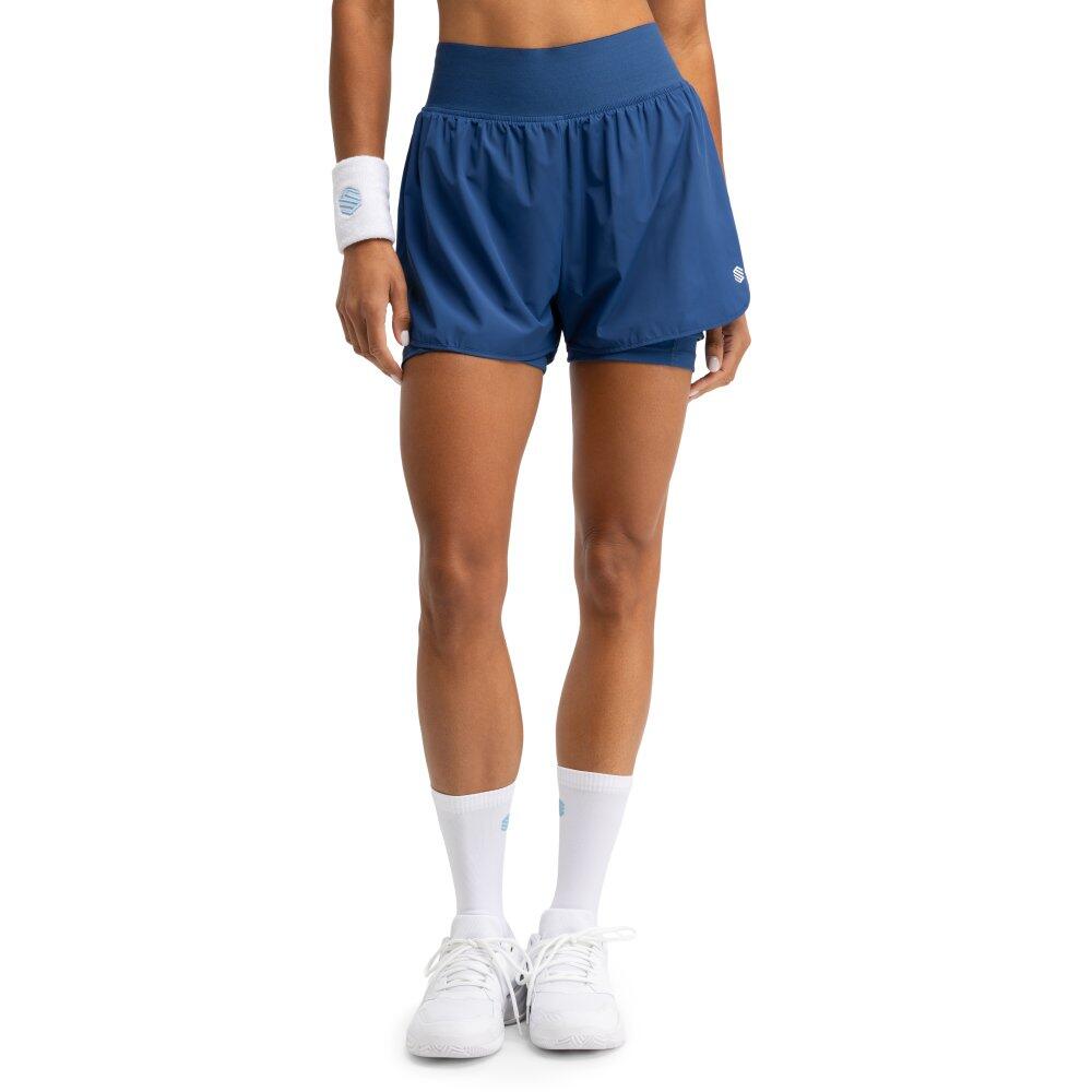 Siroko - Short De Tennis Double Couche Femme Spinfit Blue Bleu - Short - Bleu - Decathlon