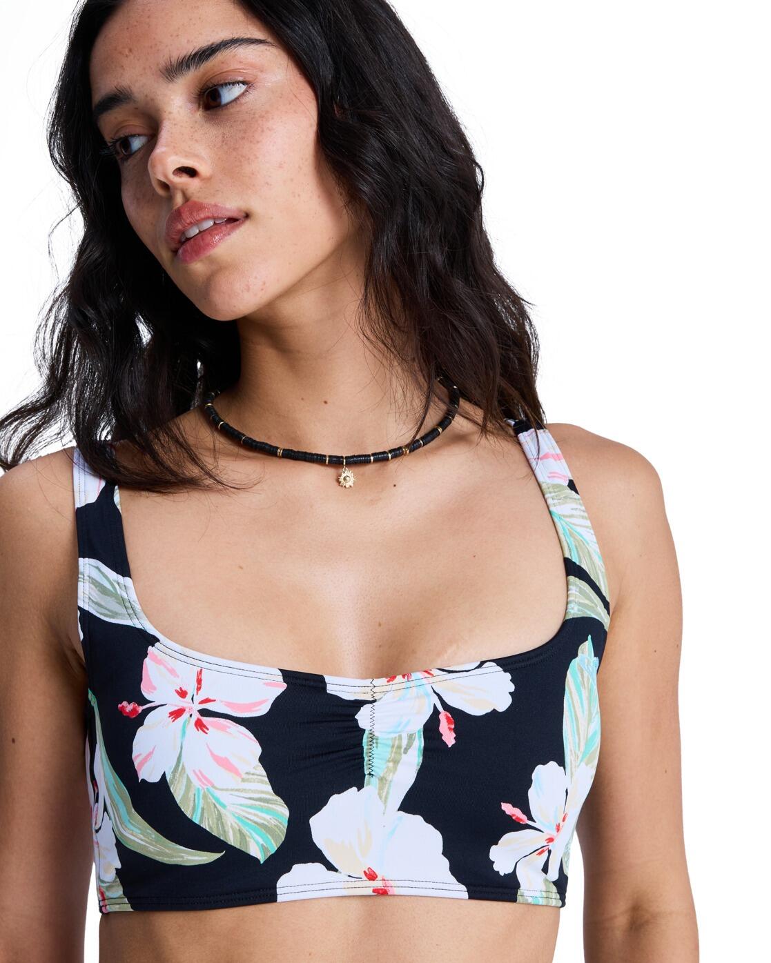 Top de bikini Bralette PRINTED ESSENTIALS BRALETTE Negro Mujer 4/4
