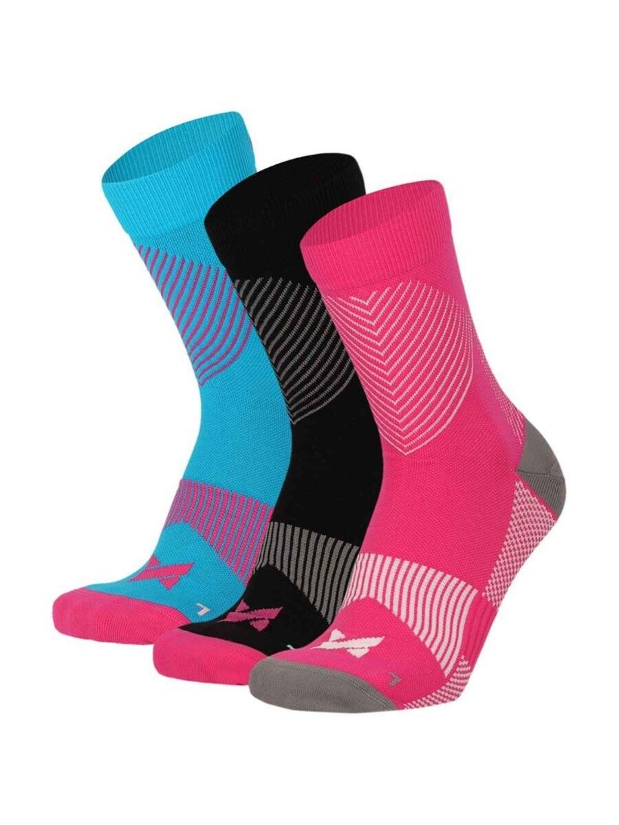 Chaussettes de compression pour la course, lot de 6, multicolores roses 4/4