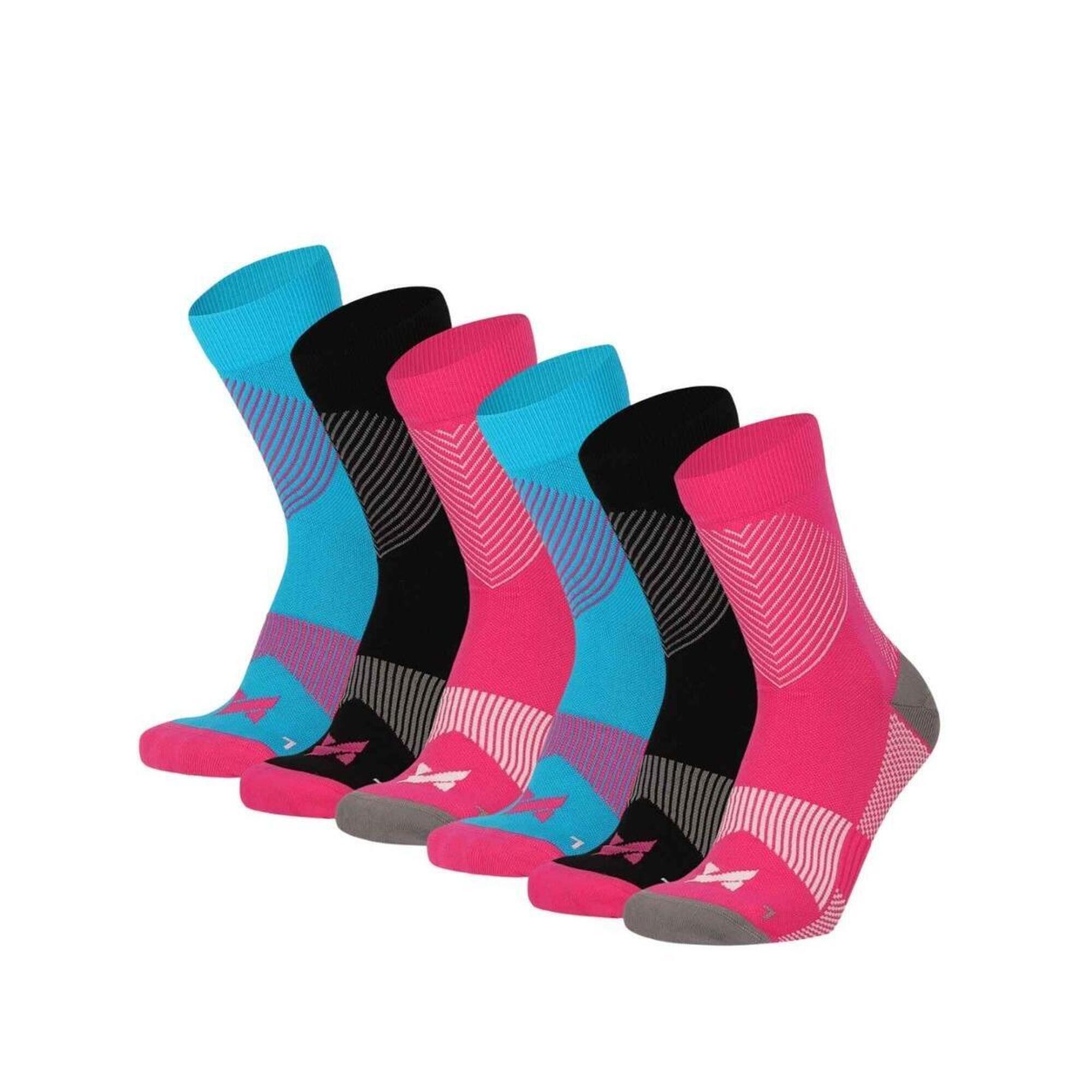 Xtreme - Chaussettes De Compression Pour La Course, Lot De 6, Multicolores Roses - Chaussettes De Compression - Rose - Decathlon