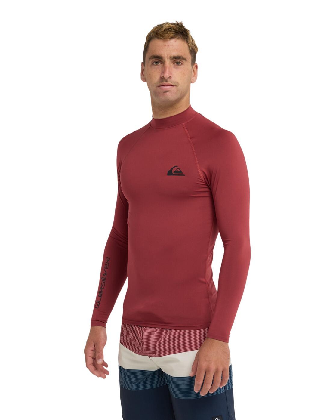 Langärmliges Surf-T-Shirt mit UPF 50 EVERYDAY Rot Herren 4/6