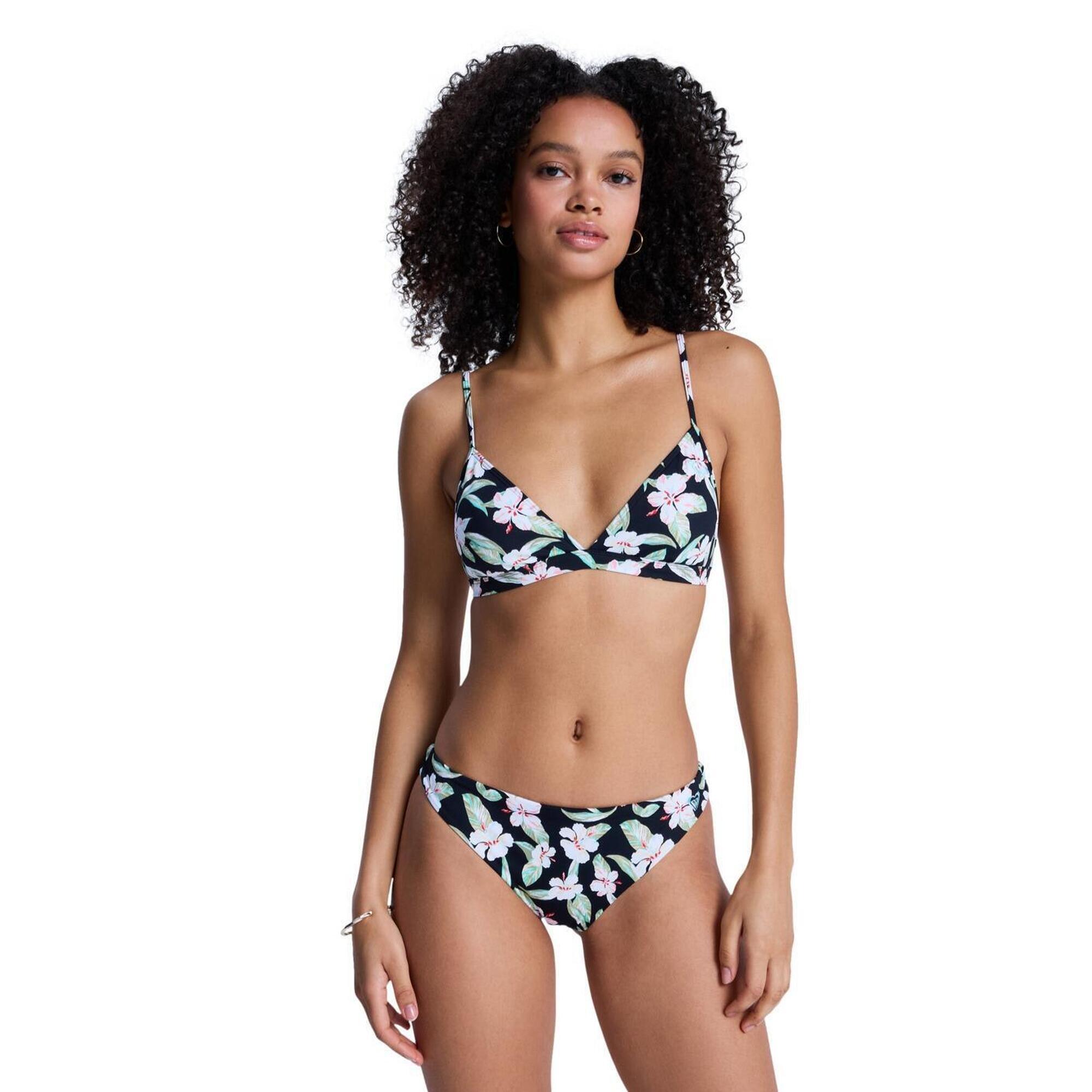Roxy - Ensemble Bikini Triangle Deux Pièces Printed Essentials Noir Femme - Maillot De Bain 2 Pièces (bikini) - Noir - 40 M - Decathlon