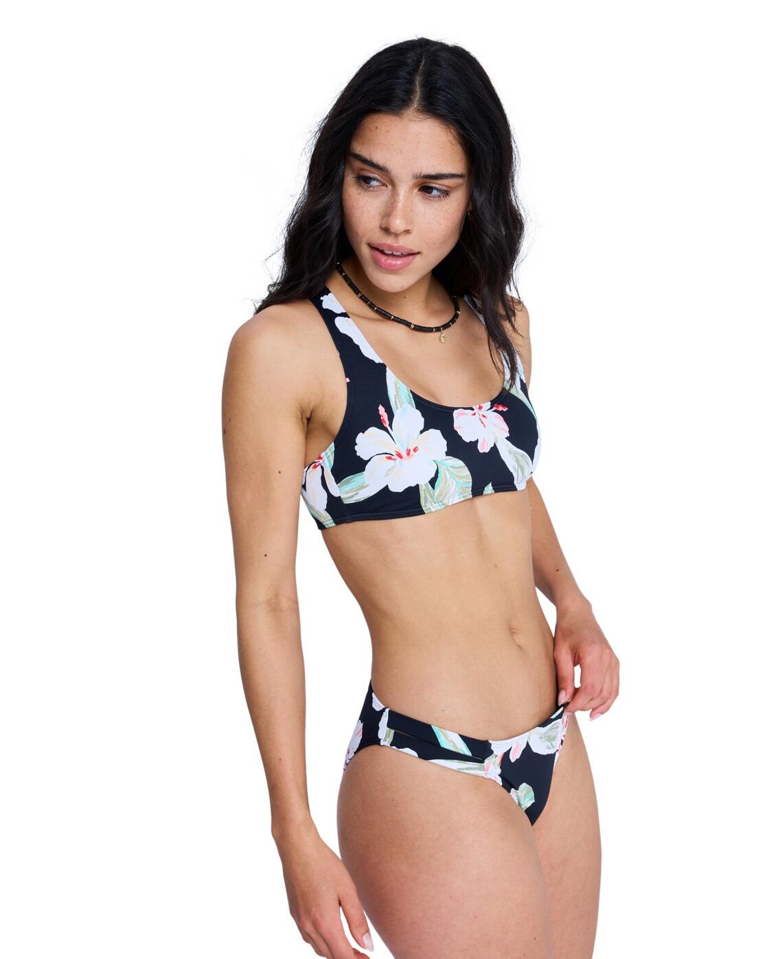 Haut de bikini bralette PRINTED ESSENTIALS ATHLETIC BRA Noir Femme 3/4
