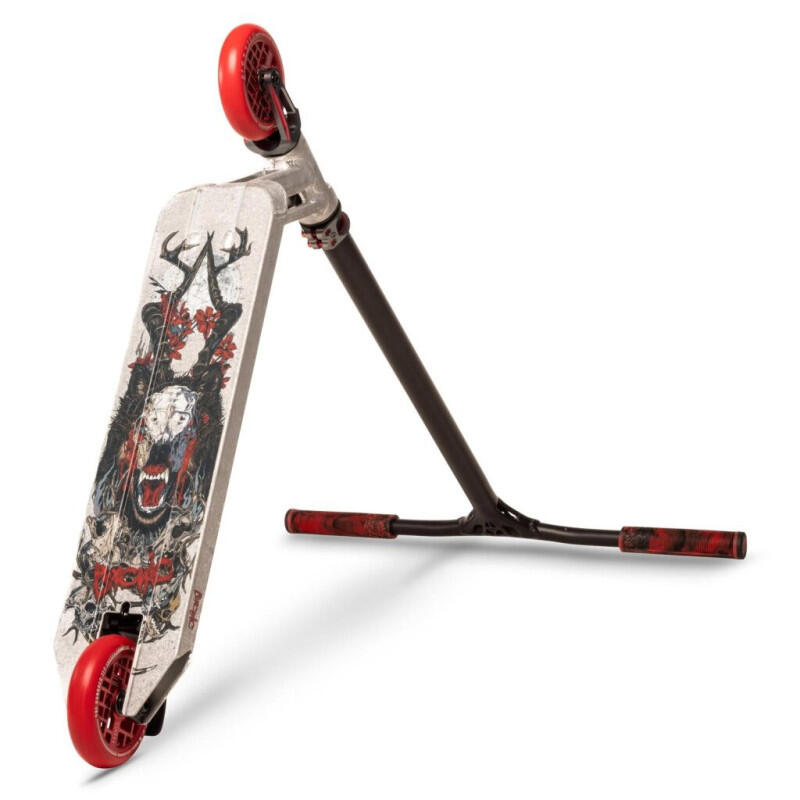 Trottinette freestyle custom TRIAD Park Raw/Red 4.7"x20.5" 3/5